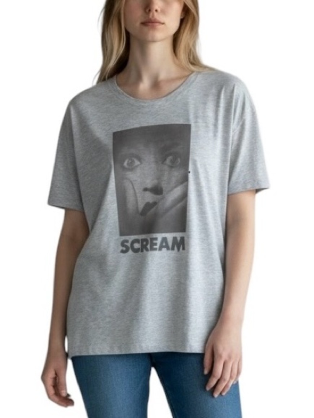 American Eagle SCREAM Movie Tailgate Graphic Tee NWT S Heather Grey